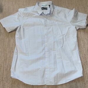 DKNY Men’s Size L Light Blue Slim Fit Short Sleeve Button Down Shirt Casual Top